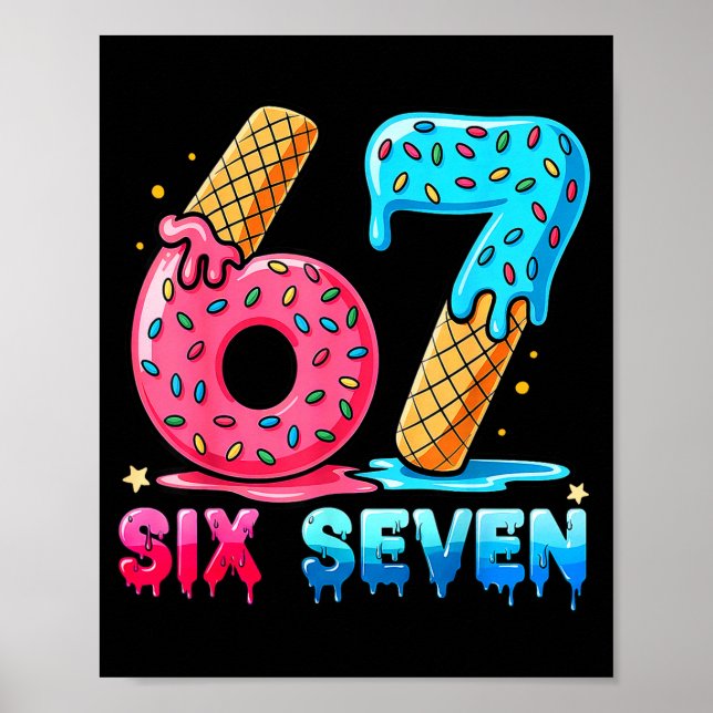 Poster Baseball Drip Number 67 Player Or 67th Birthday  (Devant)