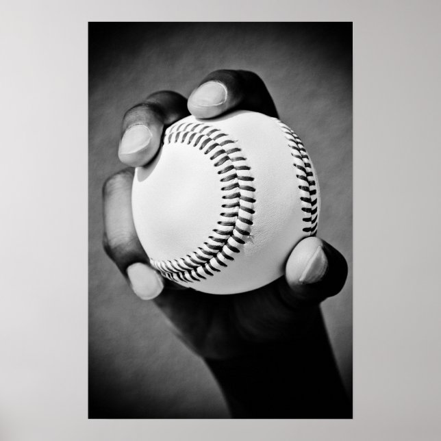 Poster baseball en main (Devant)