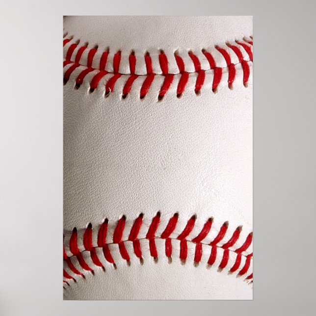 Poster Baseball et Softball Couture Rouge (Devant)
