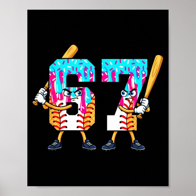 Poster Baseball Ice Cream 67 Six Seven Cool Player 6 7 Dr (Devant)