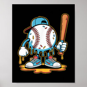 Poster Baseball Lifestyle 101 Tee Youth Baseball Drip Ice