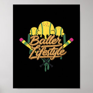 Poster Baseball Lifestyle Home Plate Ice Cream Drip Men B