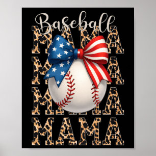 Poster Baseball Mama Jour Baseball Usa 4 juillet Mo Mo