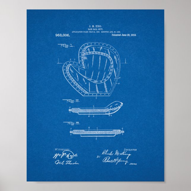 Poster Baseball Mitt Patent - Plan directeur (Devant)
