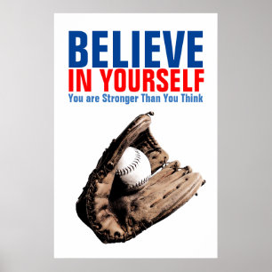 Poster Baseball Motivationnel Croyez en vous-même Citatio