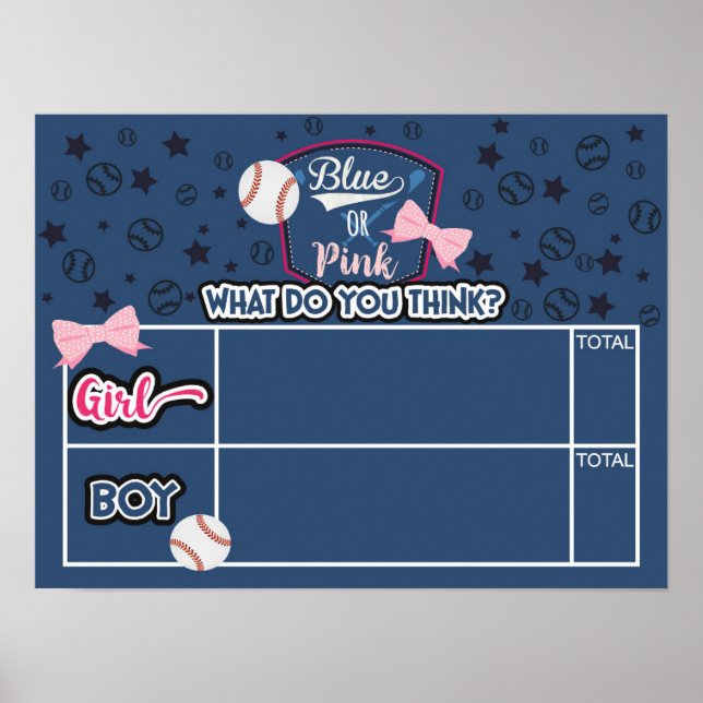Poster baseball ou arcs jetez votre vote (Devant)