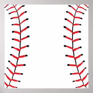 Poster Baseball Seams Sport Style Baseball Thème
