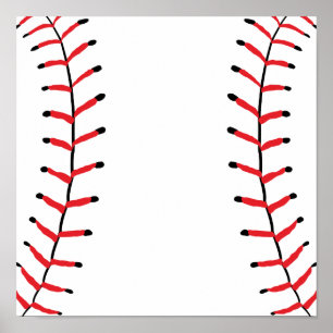 Poster Baseball Seams Sports Style Baseball Theme