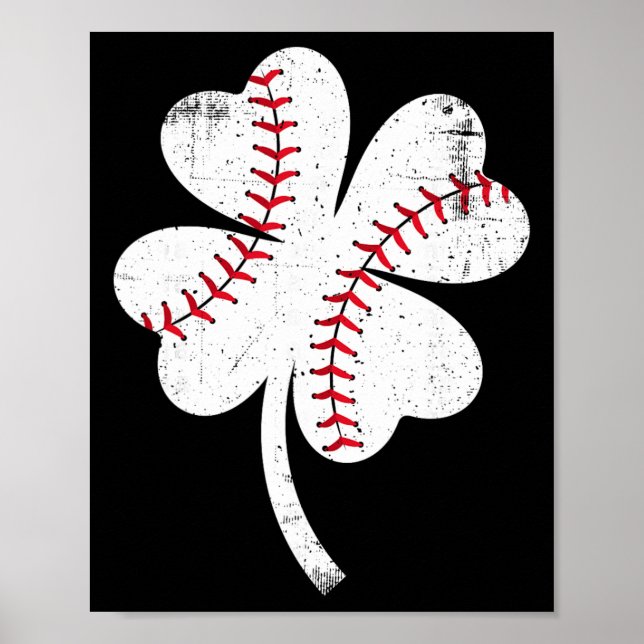 Poster Baseball Shamrock Saint-Patrick Hommes (Devant)