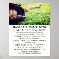 Baseball sur le terrain, Camp de baseball Advert