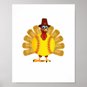 Poster Baseball Turquie Thanksgiving Softball Turquie Hom