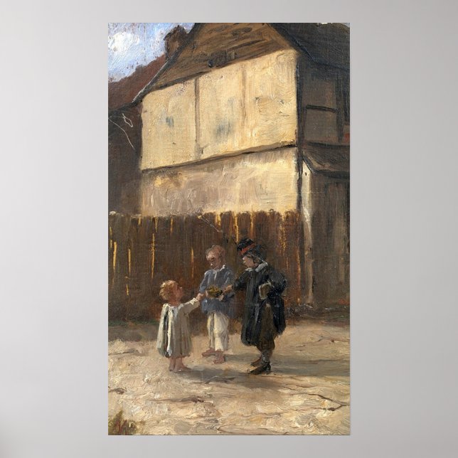 Poster Bashkirtseff - Garçons Dans Un Jardin (Devant)