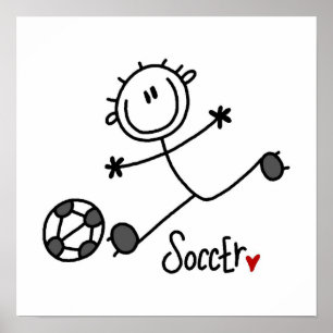 Poster Basic Stick Figure Soccer Player T-shirts and Gift