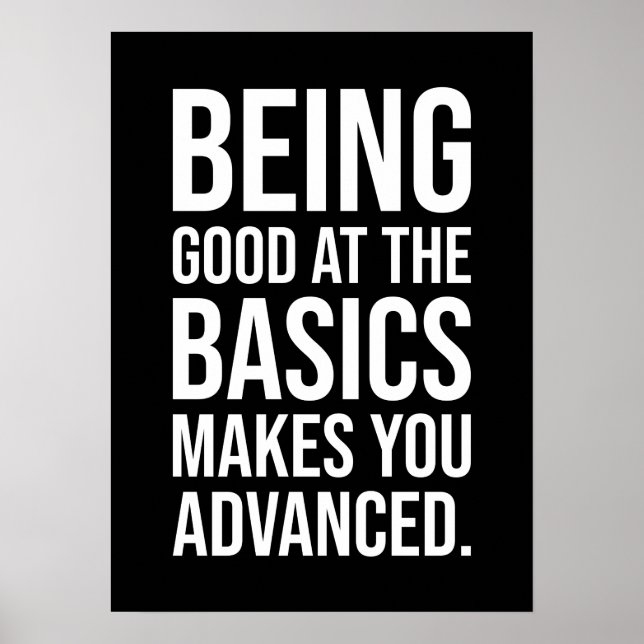 Poster Basics vs Advanced - Gym, Hustle, Succès (Devant)