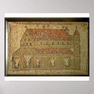 Poster basilique chrétienne, trottoir en mosaïque, époque