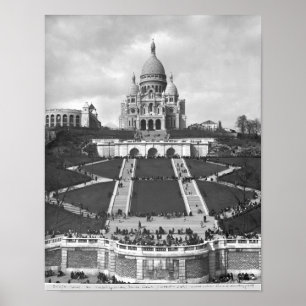 Poster Basilique de Sacre-Coeur, Montmartre, 1876-1910