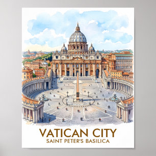 Poster Basilique Saint-Pierre personnalisée Cité du Vatic