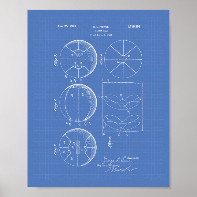 Poster Basket-ball 1929 Brevet Plan directeur de l'art (Devant)