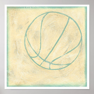 Poster Basket-ball bleu par Chariklia Zarris