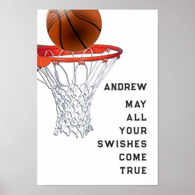 Poster Basket-ball Bonne chance (Devant)