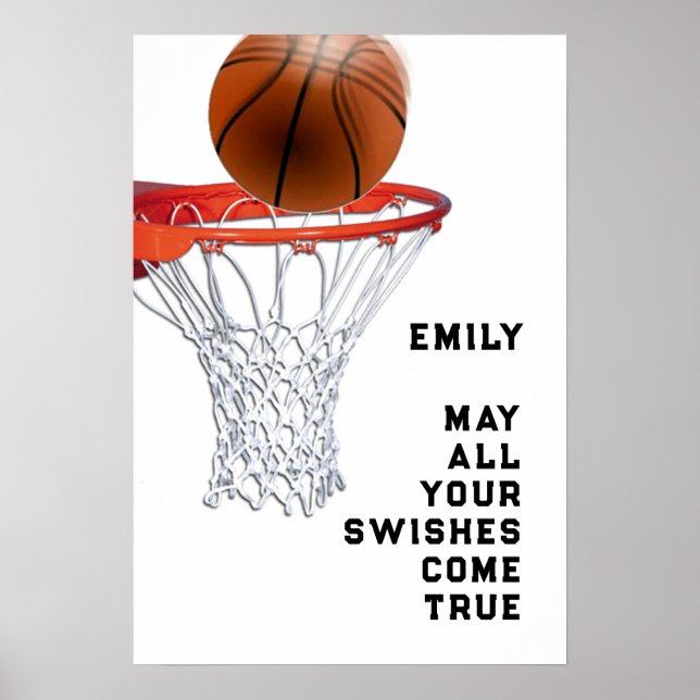 Poster Basket-ball Bonne chance (Devant)