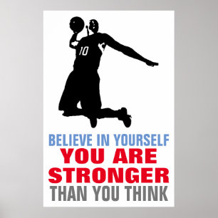 Poster Basket-ball Croyez en vous-même Motivational Art