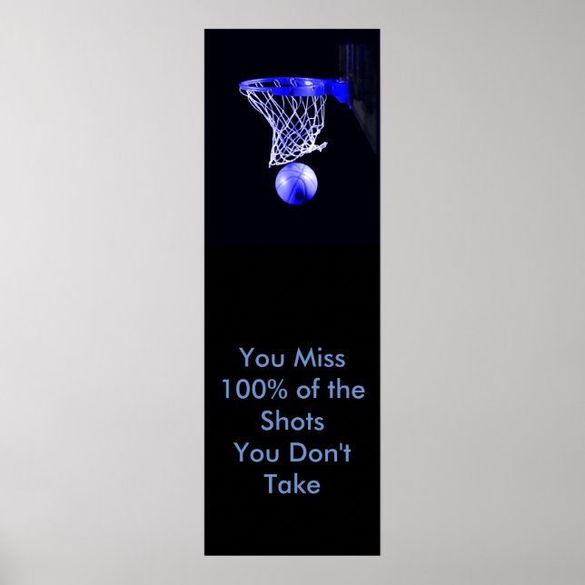 Poster Basket-ball de devis motivationnel (Devant)