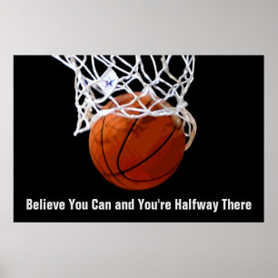 Poster Basket-ball de devis motivationnel