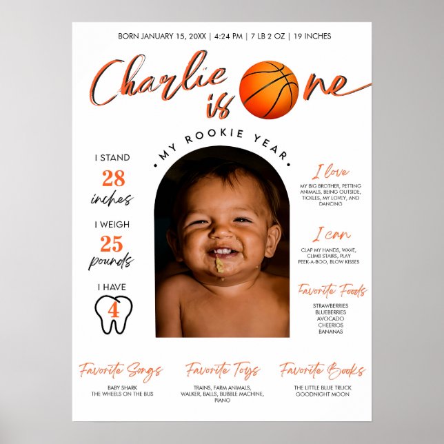 Poster Basket-ball de l'année Première année Jalon (Devant)