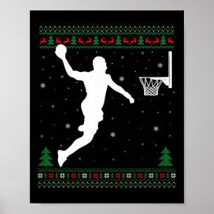 Poster Basket-ball Dunking Xmas Ugly Basketball Joueur Ch