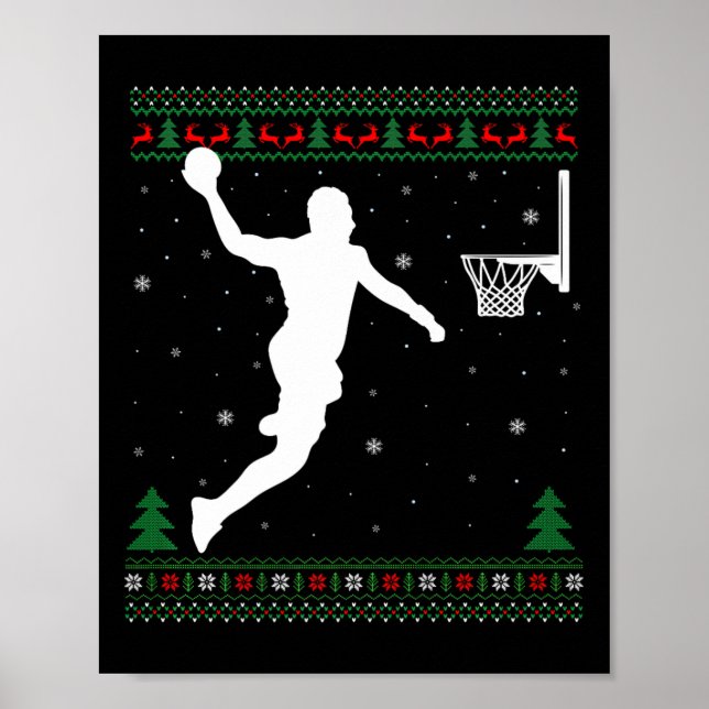 Poster Basket-ball Dunking Xmas Ugly Basketball Joueur Ch (Devant)