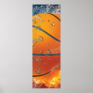Poster Basket-ball en feu