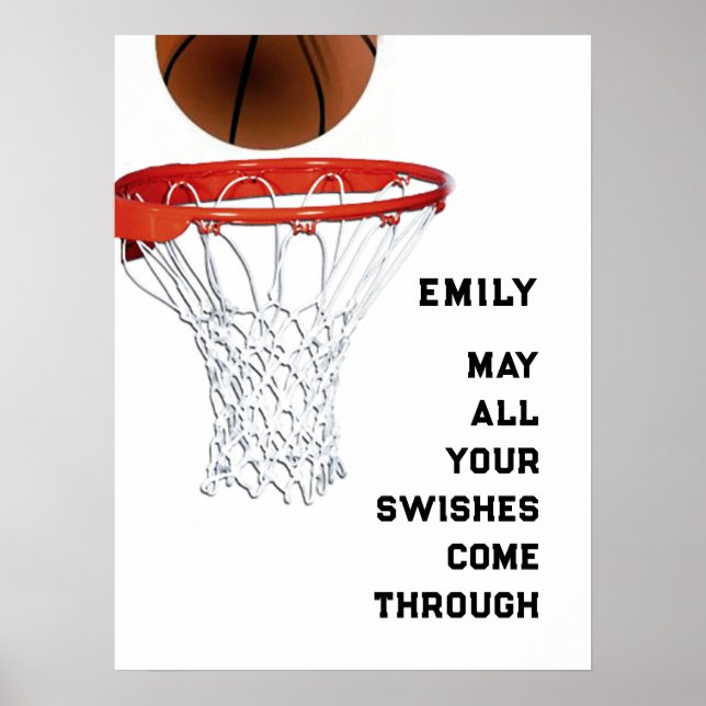 Poster Basket-ball féminin personnalisé (Devant)
