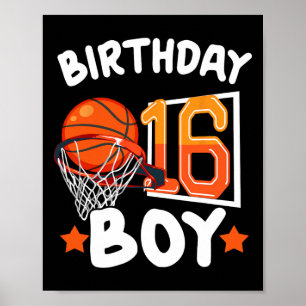 Poster Basket-ball Im 16 Ans 16e Anniversaire Boy Decor