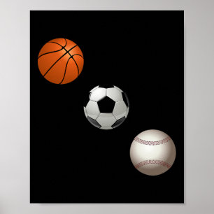 Poster Basket-Ball Le Football Et Le Baseball Sont Mon Sp