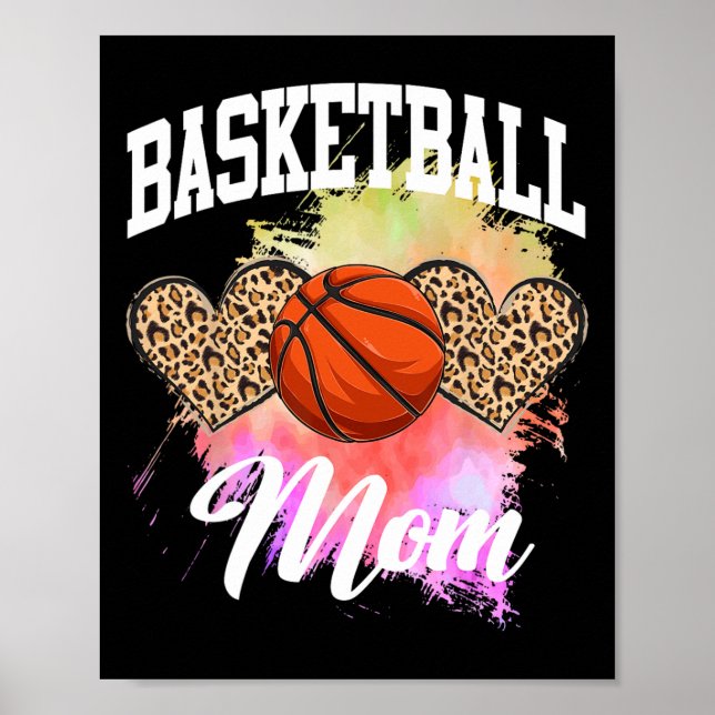Poster Basket-ball Leopard Heart teinture de teinture Bas (Devant)
