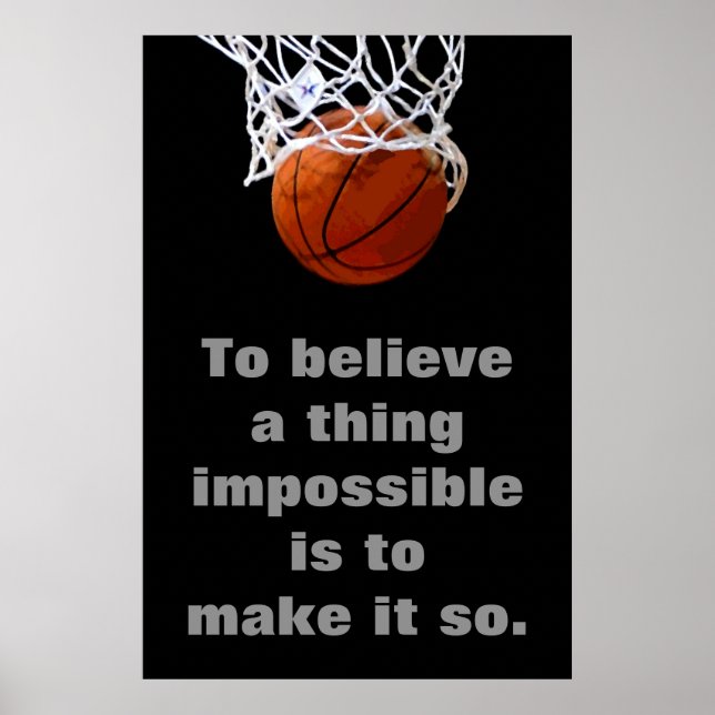 Poster Basket-ball Motivation Inspiration Réussite (Devant)