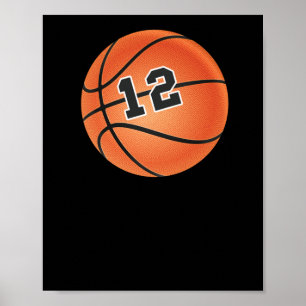Poster Basket-ball Numéro 12