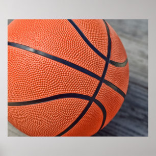 Poster Basket-ball orange coloré