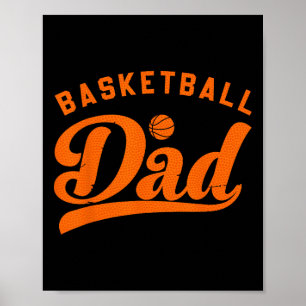 Poster Basket-ball papa cadeaux papa papa Basketball Fête