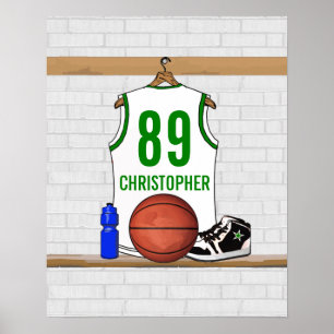 Poster Basket-ball personnalisé Jersey (whitegreen)