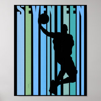 Poster Basket-ball rétro homme 17e anniversaire enfants g
