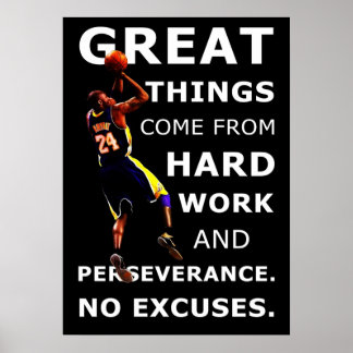 Poster Basket-ball Sport Motivational Inspiration Citatio
