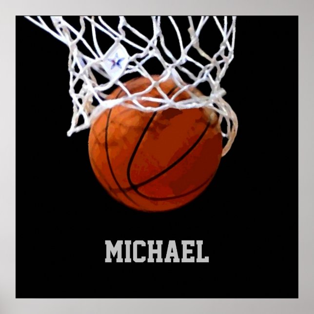 Poster Basket-ball Votre nom (Devant)