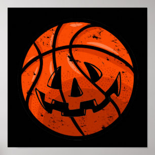 Poster Basket Jack-o'-lantern Grunge Halloween Citrouille