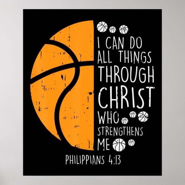 Poster Basket Je Peux Faire Des Choses Bible Verse Dieu J (Devant)