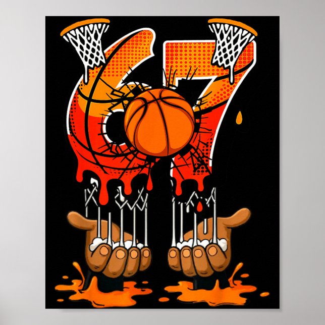 Poster Basketball 67 Six Seven 6 7 Boys Funny Gen Alpha M (Devant)