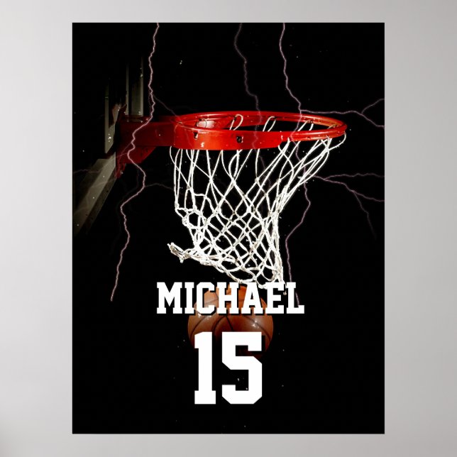 Poster Basketball Ajouter Votre Nom Et Votre Numéro (Devant)