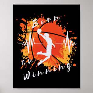 Poster Basketball Amusant Né Pour Gagner Le Design Sporti