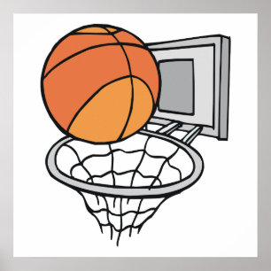 Poster basketball and net vector graphic
